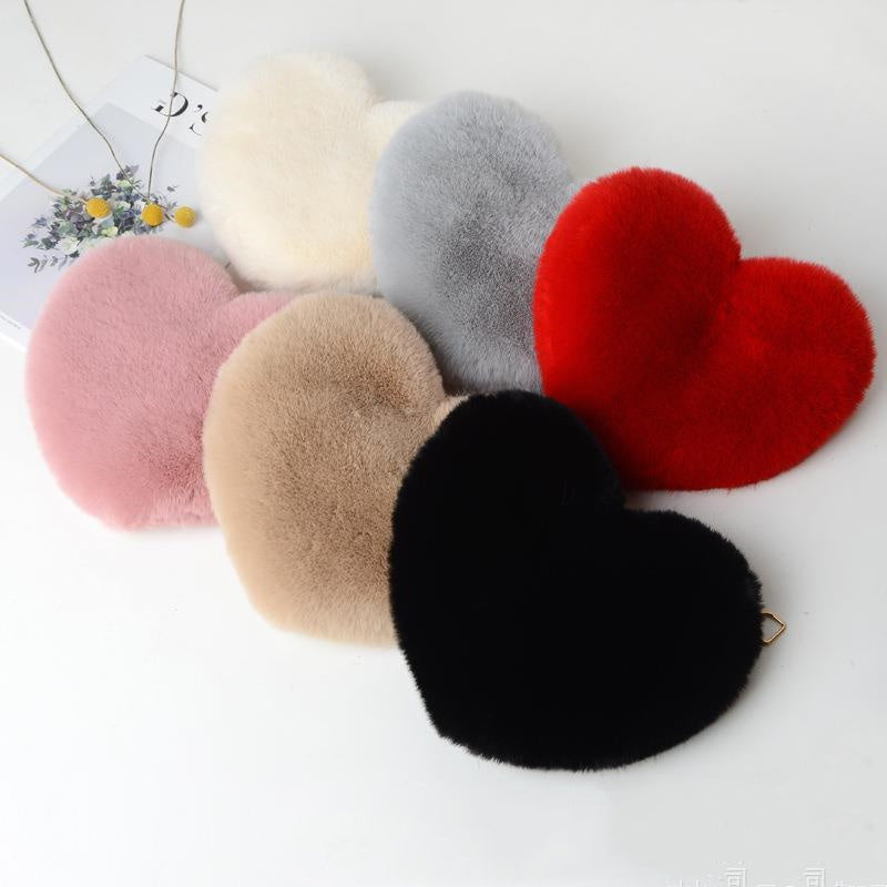 Shop Love Bags For Women Plush Chain Shoulder Bags Valentine's Day Party Bag