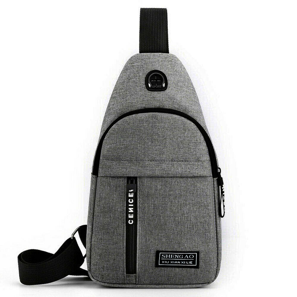 Shop Mens Sling Bag Cross Body Handbag Chest Bag Shoulder Pack Sports Travel Backpack Gray