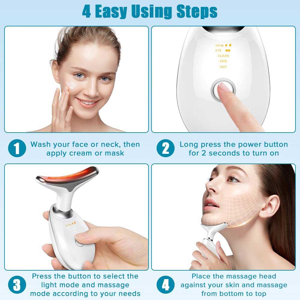 Shop Neck Face Massager Face Sculpting Tool 3 Colour Modes And Vibration For Facial Massager For Double Chin