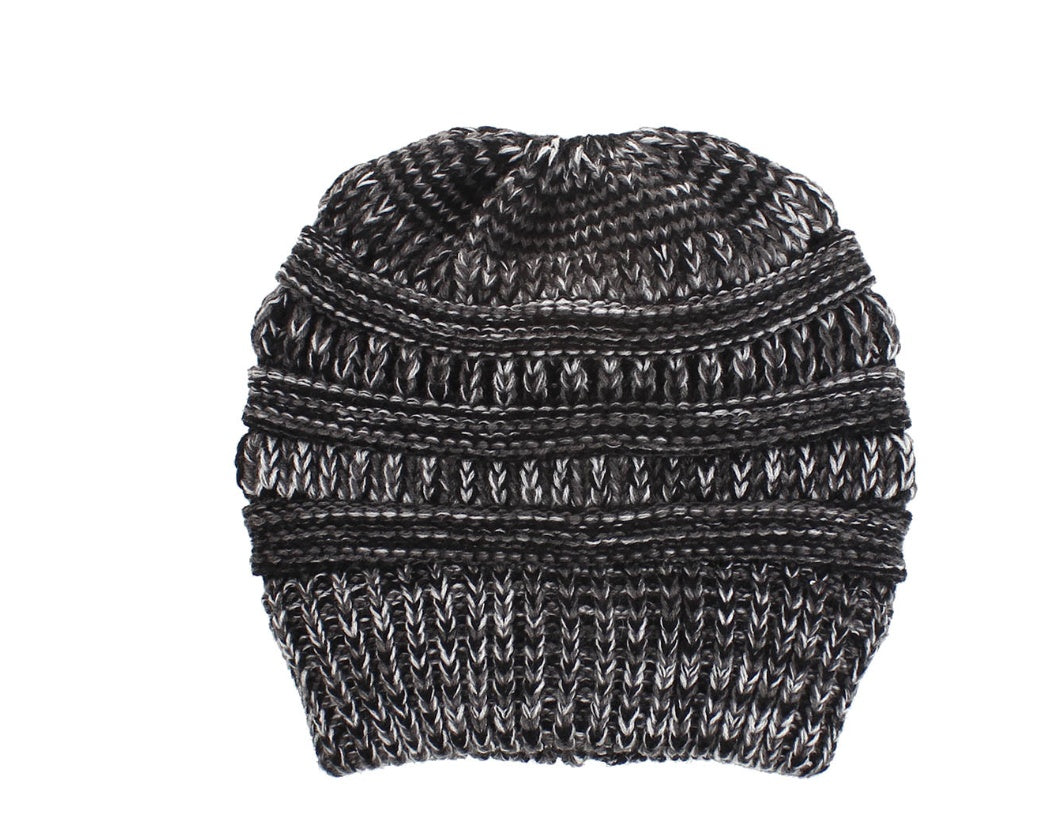 Shop Mixed Color Knitted Wool Hat Ladies Non-labeled Ponytail Hat