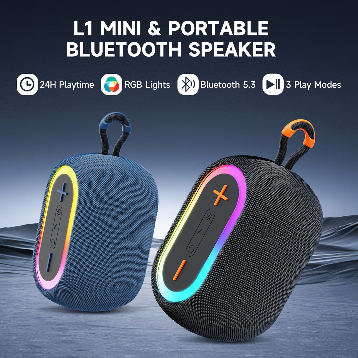 Shop JYX L1Black Portable Bluetooth Speaker & Mini Wireless Speaker With DJ Lights Rich Stereo Bass Aux & IPX7 Waterproof Outdoor Speaker