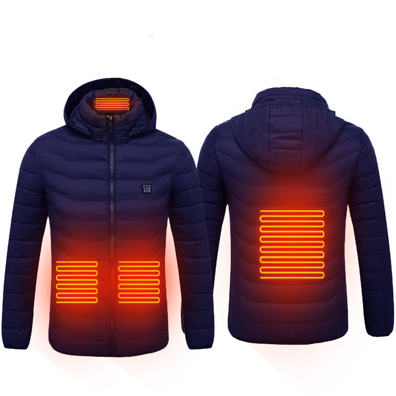 Shop Heated Jacket USB Electric Cotton  Zip-up Heater Thermal Clothing For Men