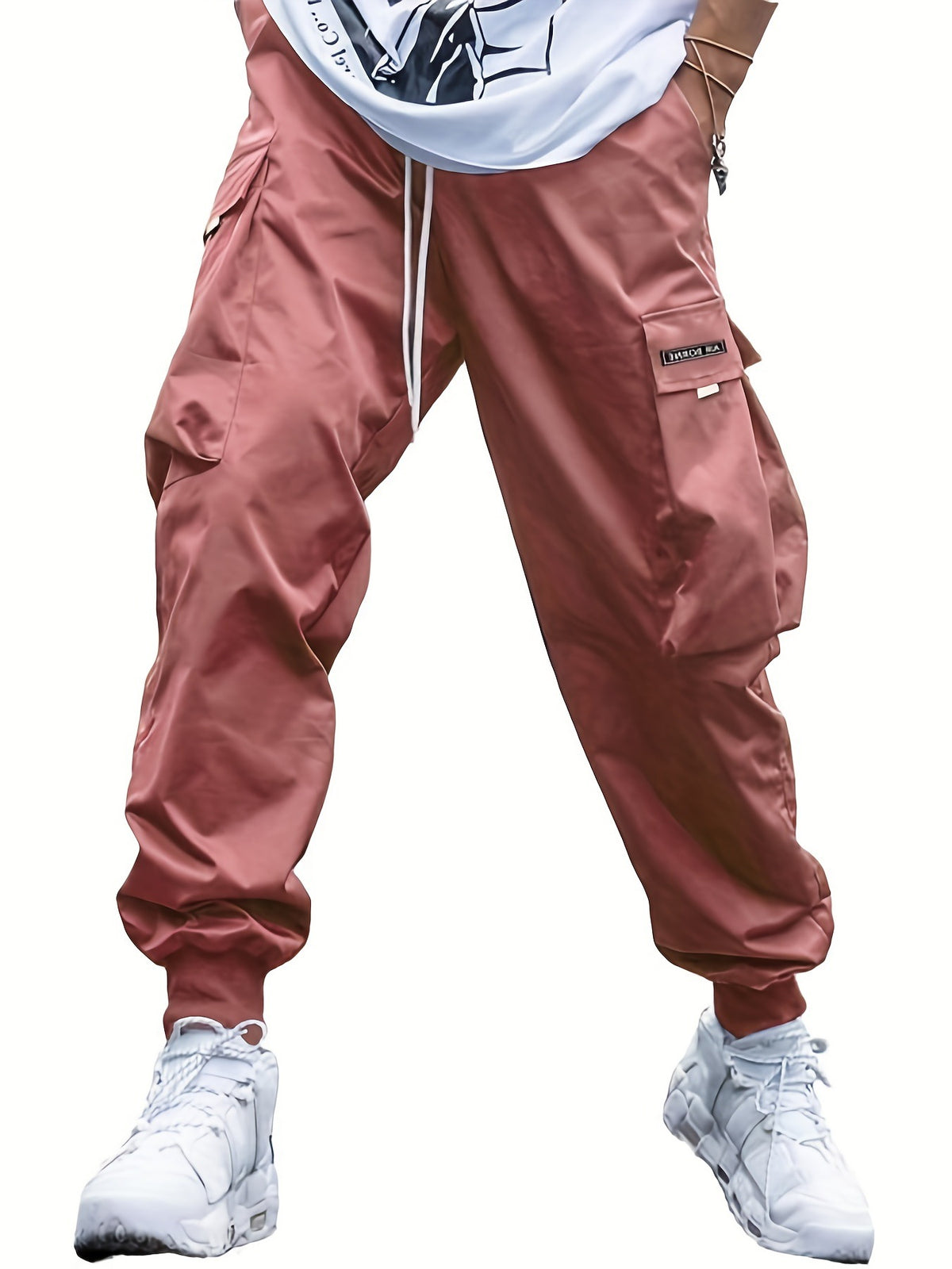 Shop Multi-Pocket Cargo Men's Casual  Drawstring Sports Pants