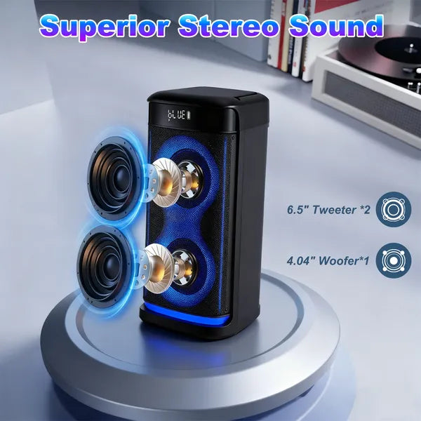 Shop Portable Wireless Party Speaker With LED Light Wireless Mic Remote Control