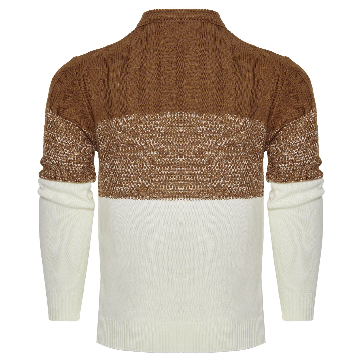 Shop Men's Casual Color Block Long Sleeve Cable Knit Pullover Sweater