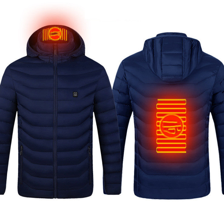 Shop Heated Jacket USB Electric Cotton  Zip-up Heater Thermal Clothing For Men