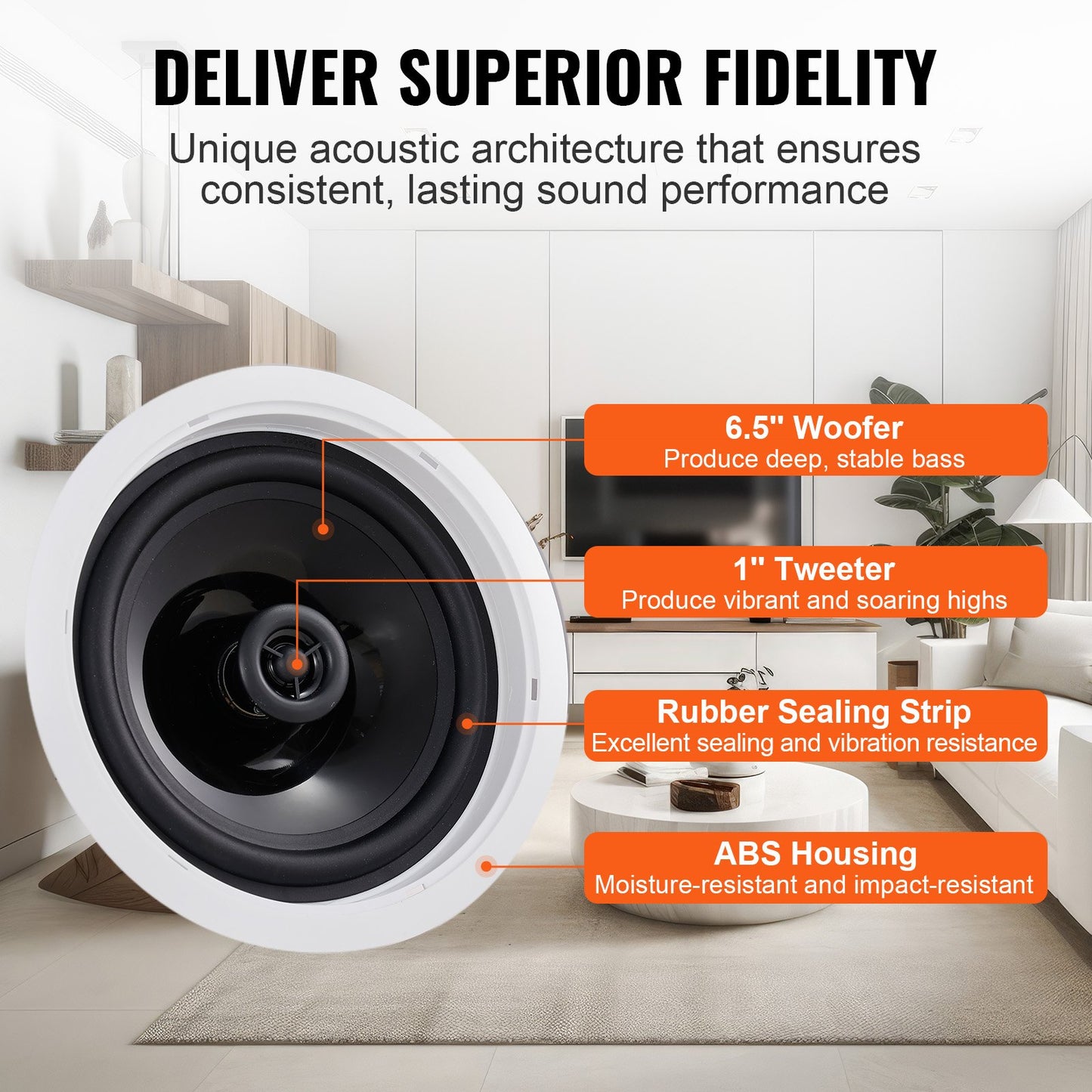 Shop 4 PCs 6.5'' Bluetooth In Ceiling Speakers, 150W, Flush Mount Ceiling & In-Wall Speaker System