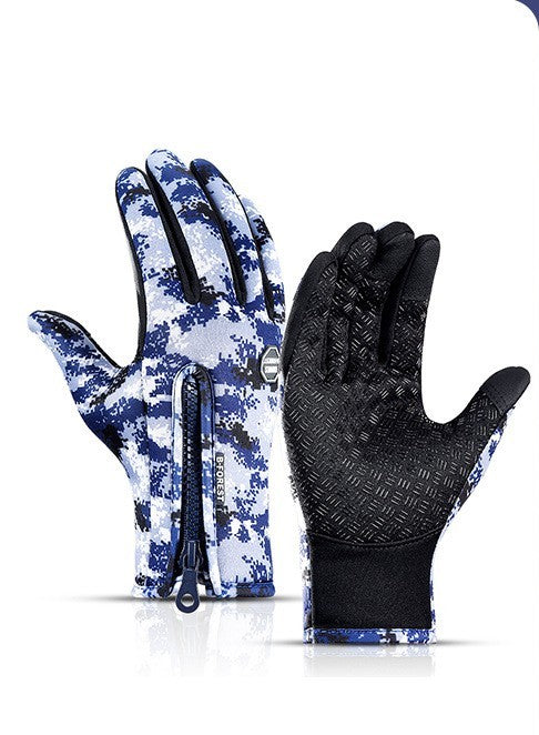 Shop Touch Screen Riding Motorcycle Sliding Waterproof Sports Gloves With Fleece