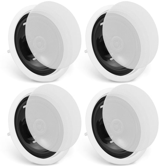 Shop 4 PCs 6.5'' Bluetooth In Ceiling Speakers, 150W, Flush Mount Ceiling & In-Wall Speaker System
