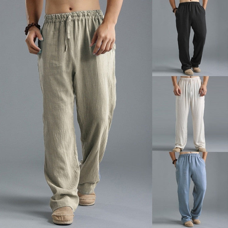 Shop Men's Breathable Linen Loose Casual Sports Pants