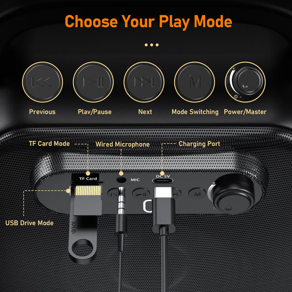 JYX D50 Karaoke Machine For Adult&Bluetooth Speaker With Microphone