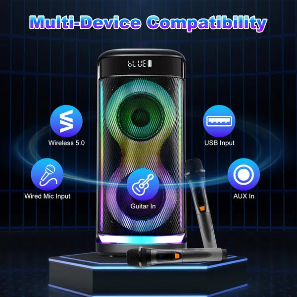 Shop Portable Wireless Party Speaker With LED Light Wireless Mic Remote Control