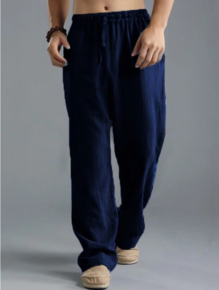 Shop Men's Breathable Linen Loose Casual Sports Pants