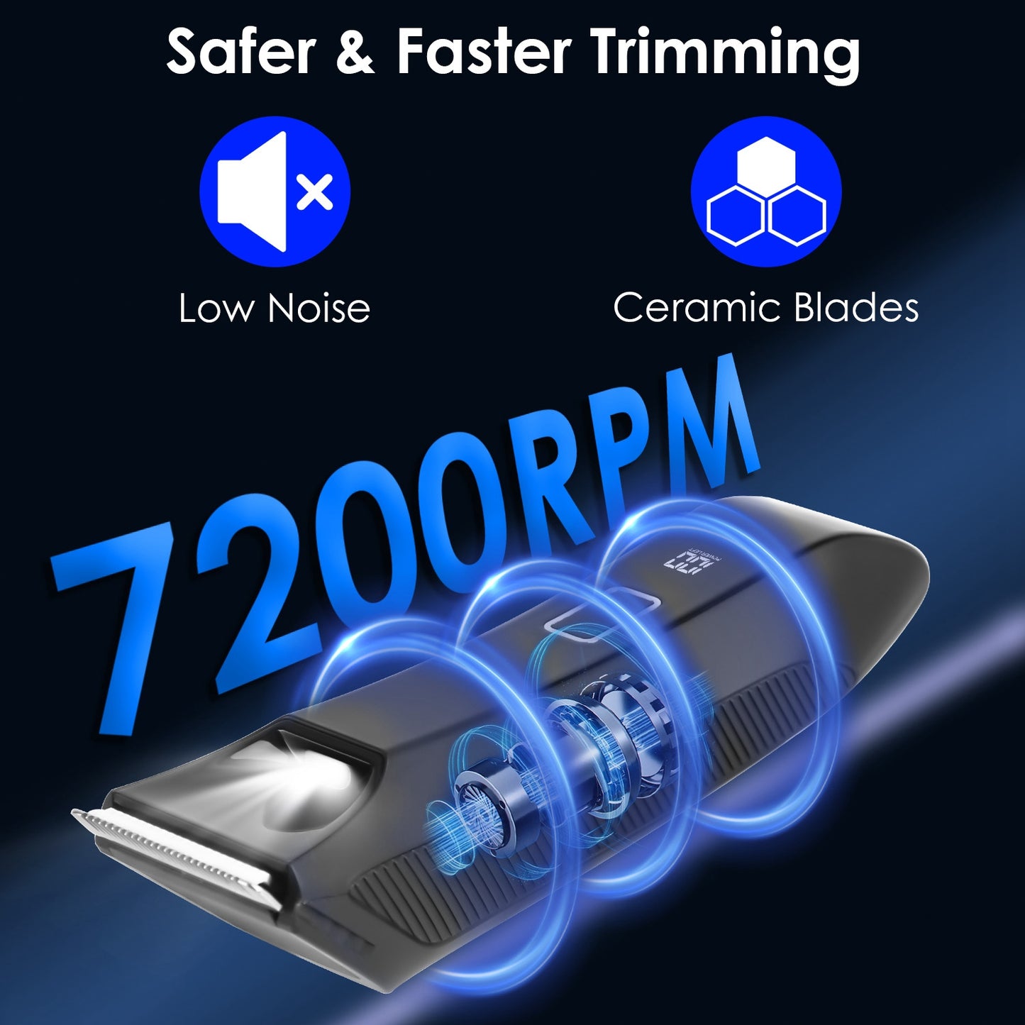 Shop 1Pc 2 In 1 Electric Body Razor For Men Cordless Waterproof With LED Light LCD Display Guard