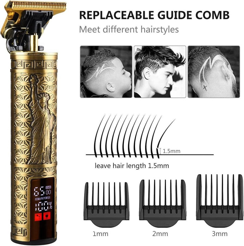 Shop Beard Trimmer Hair Razor Cordless Hair Cutting Machine For Men USB Rechargeable 1 PCS