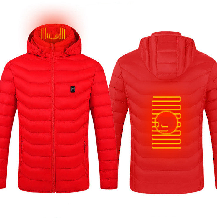 Shop Heated Jacket USB Electric Cotton  Zip-up Heater Thermal Clothing For Men