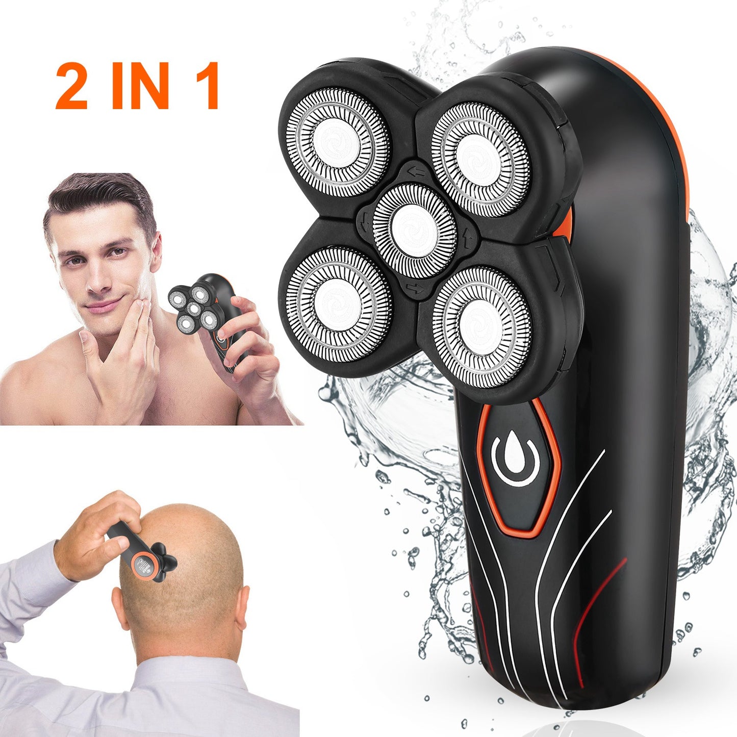 Shop Electric  Razor IPX7 Waterproof Wet & Dry 5 Floating Head  Rechargeable