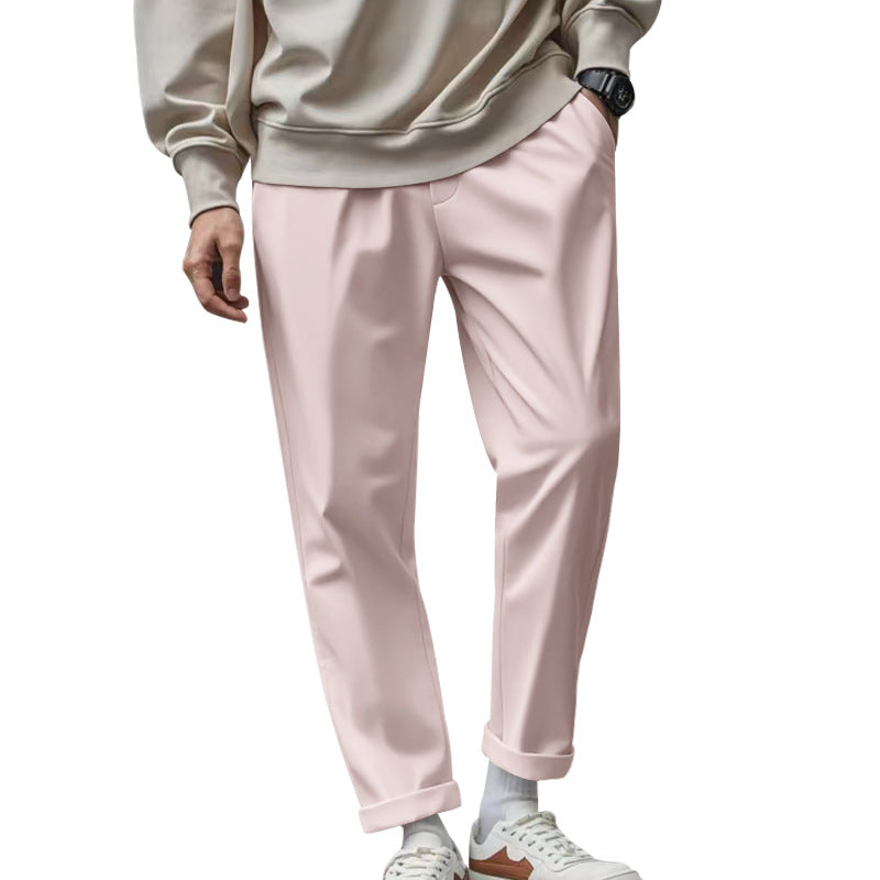 Shop Men's Trousers With Pockets Casual Loose Comfortable Quick-drying Waist-tied Pants