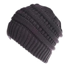 Shop Mixed Color Knitted Wool Hat Ladies Non-labeled Ponytail Hat