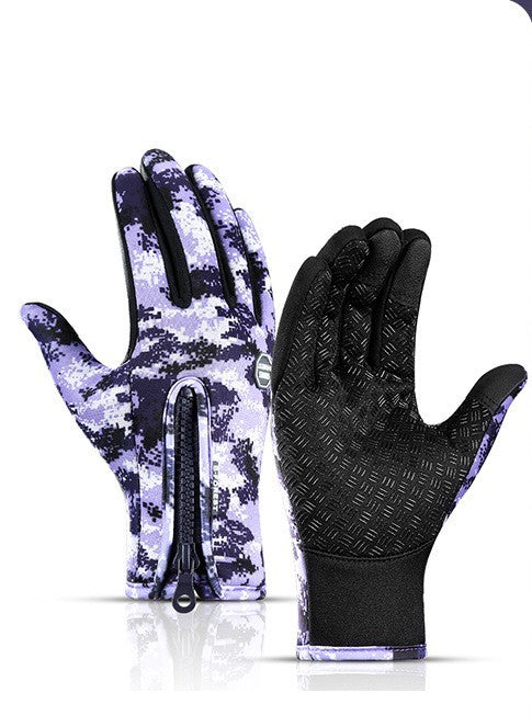 Shop Touch Screen Riding Motorcycle Sliding Waterproof Sports Gloves With Fleece