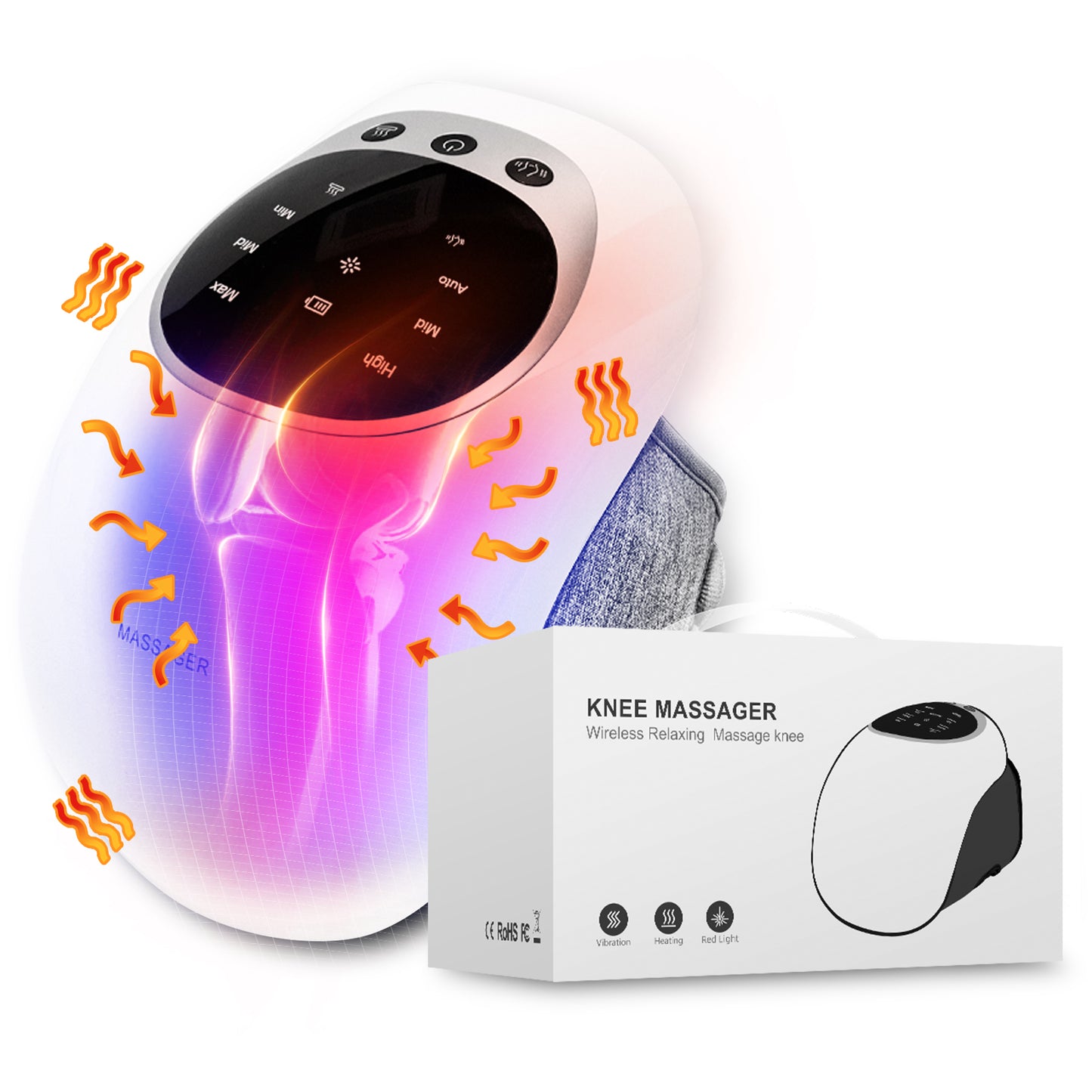 Shop Wireless Knee Massager With LED, Heat & Vibration Pain Relief & Portable