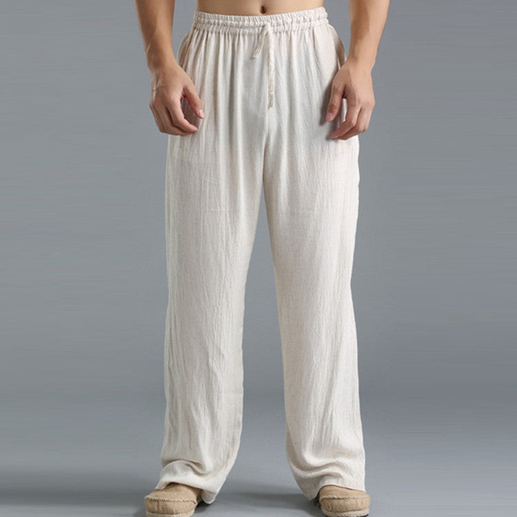 Shop Men's Breathable Linen Loose Casual Sports Pants