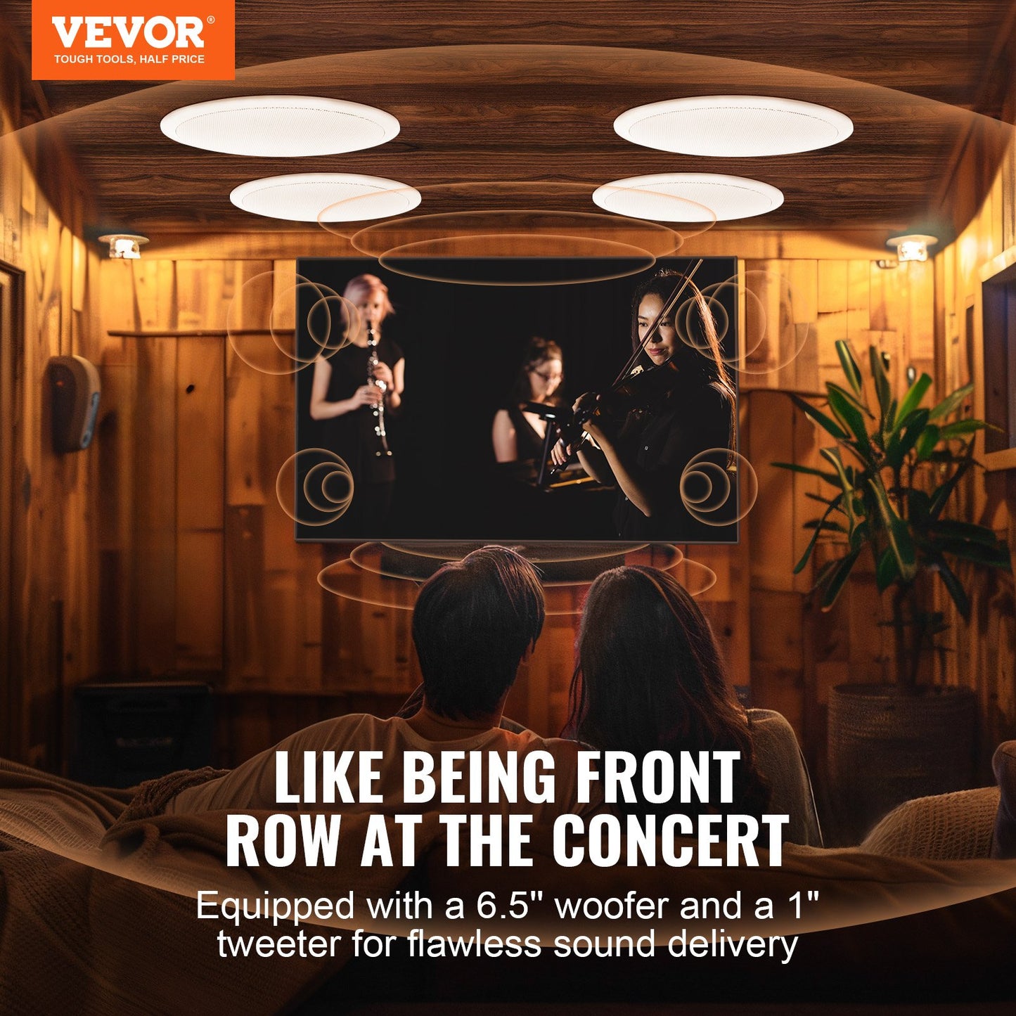 Shop 4 PCs 6.5'' Bluetooth In Ceiling Speakers, 150W, Flush Mount Ceiling & In-Wall Speaker System
