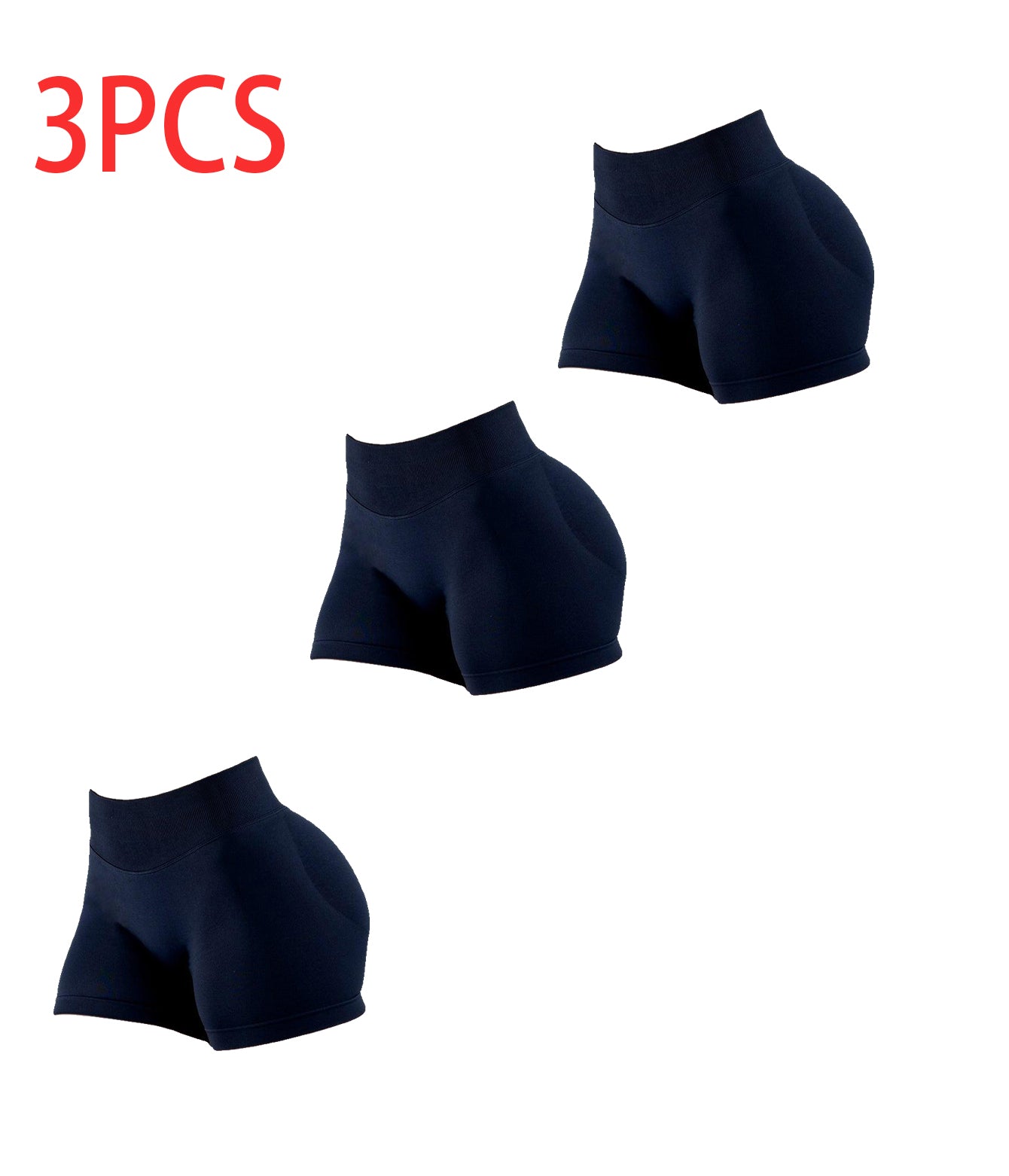 Shop 3PCSHigh-waisted Solid-color Training Shorts
