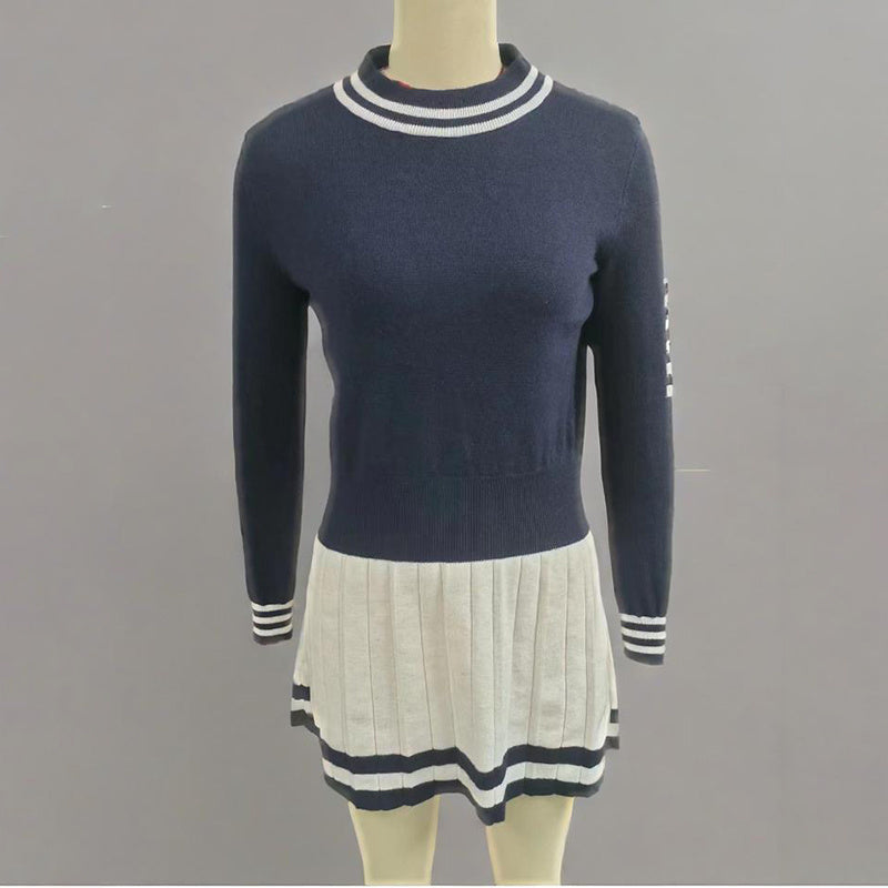 Shop Women's Long Sleeve Sweater Dress Fall Crewneck Ribbed Knit A-Line Casual Mini Dresses