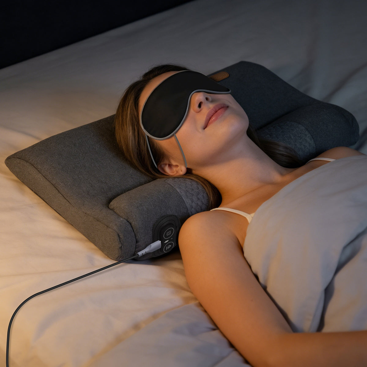 Shop Neck Massager Pillow Ergonomic Massager Memory Foam Pillow With 3 Level Heating 3 Intensity Vibration 30 Min Timer For Neck Back Shoulder Pain Relief