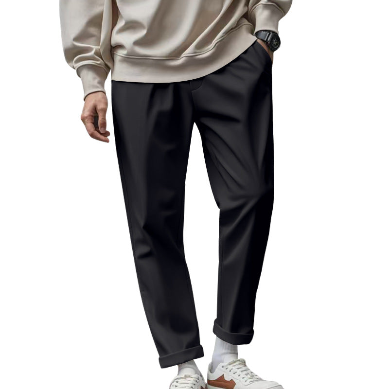 Shop Men's Trousers With Pockets Casual Loose Comfortable Quick-drying Waist-tied Pants