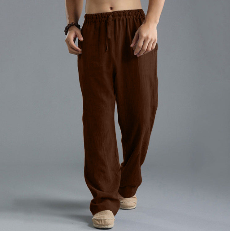 Shop Men's Breathable Linen Loose Casual Sports Pants