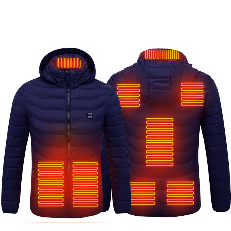 Shop Heated Jacket USB Electric Cotton  Zip-up Heater Thermal Clothing For Men