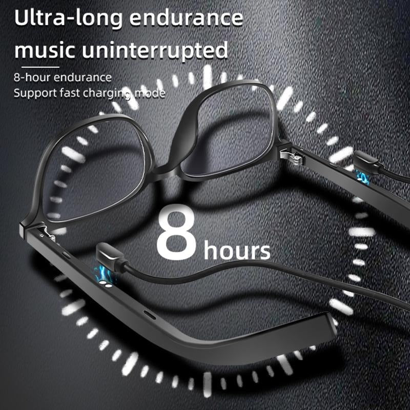 Shop Smart AI Bluetooth Glasses With Magnetic Interchangeable Lenses- UV&Blue Light&Night Vision, Open Ear Speakers, Touch Control, 8H Battery