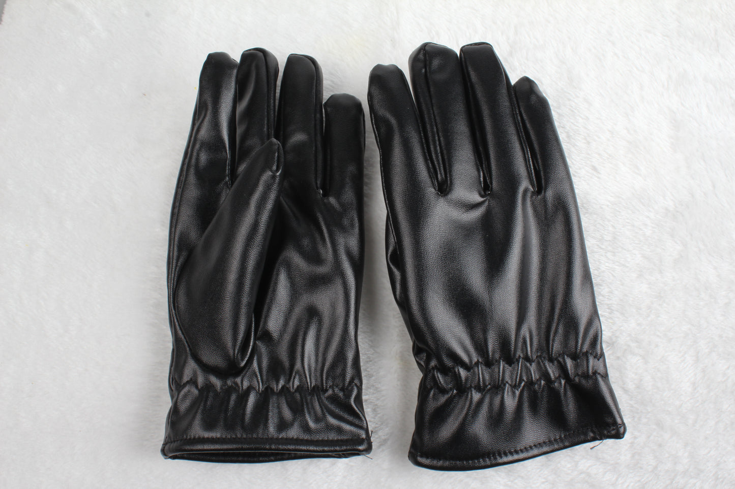 Shop Black Leather Gloves Windproof High Quality For Outdoor Cycling Skiing Running Motorbike