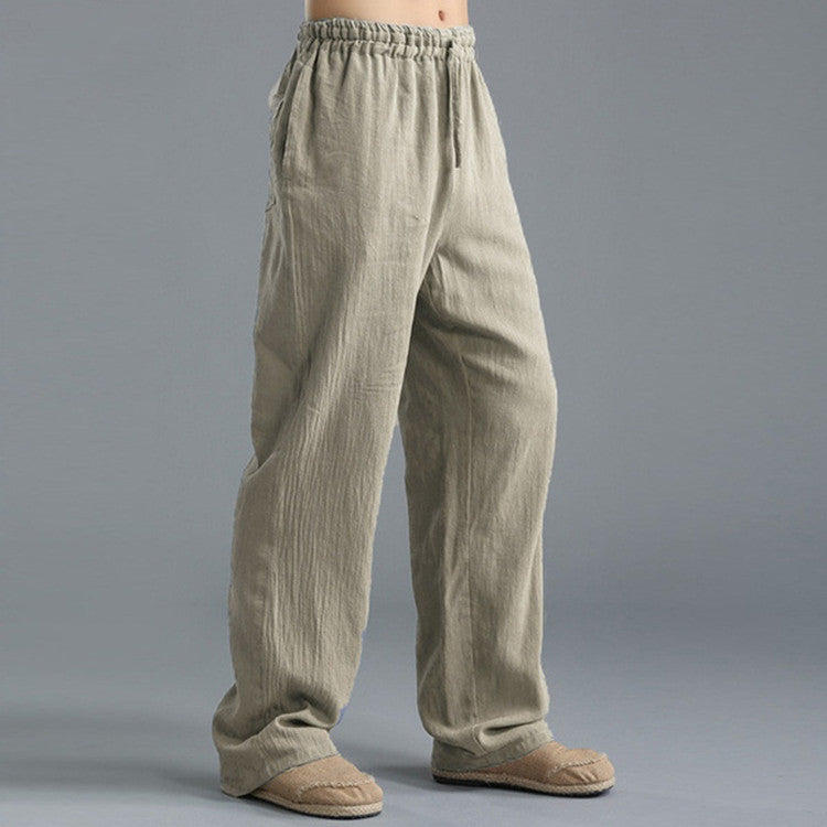 Shop Men's Breathable Linen Loose Casual Sports Pants