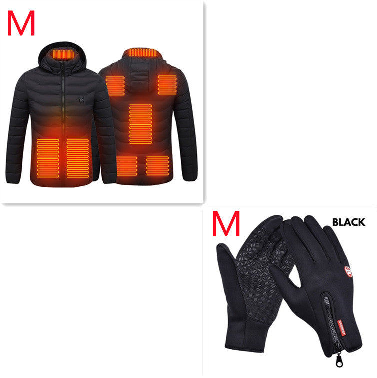 Shop Heated Jacket USB Electric Cotton  Zip-up Heater Thermal Clothing For Men