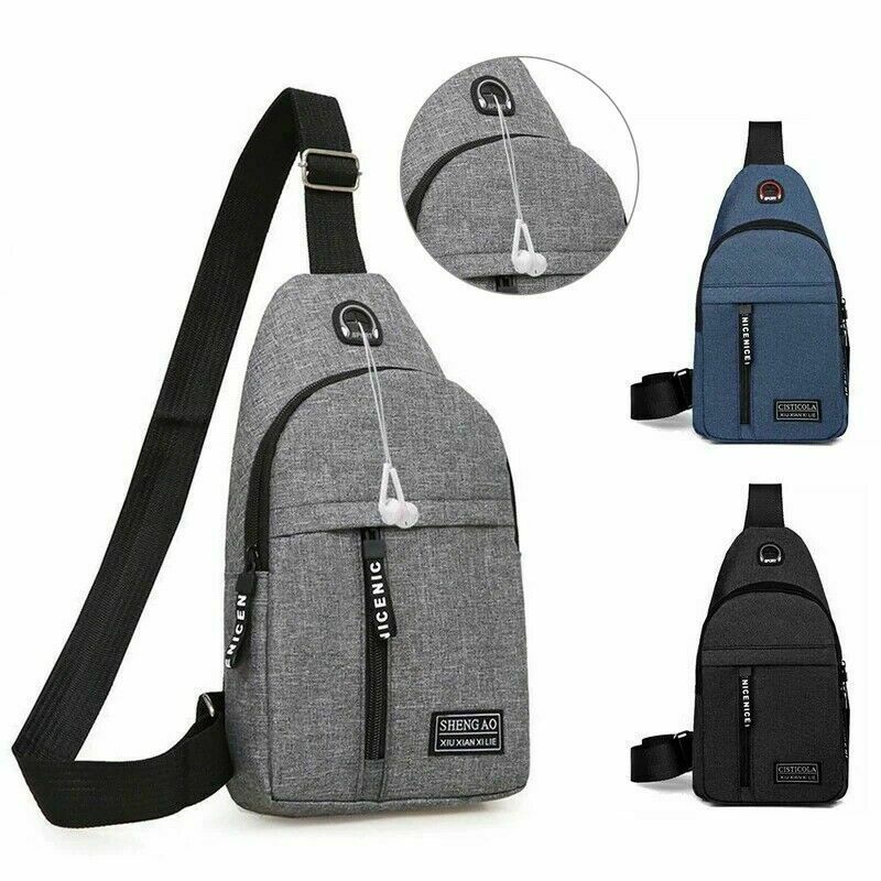 Shop Mens Sling Bag Cross Body Handbag Chest Bag Shoulder Pack Sports Travel Backpack Gray
