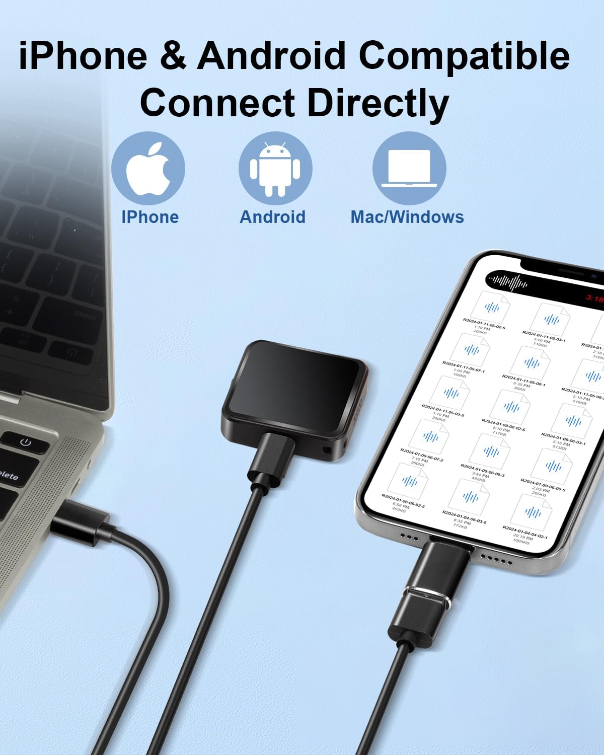 Shop Magnetic Digital Voice Recorder With AI-Triple Noise Reduction, Compatible With Smart Cell Phone For Meetings,Interviews