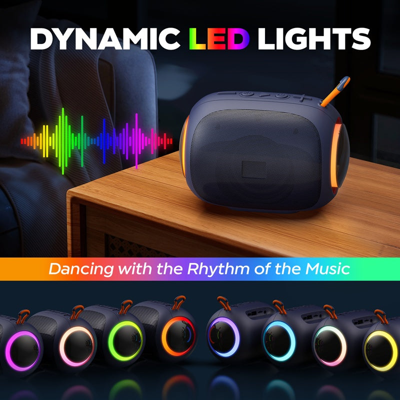 Shop JYX L5 Portable Speaker & IPX7 Waterproof Bluetooth Speaker With LED Light & 8H Playtime Outdoor Speakers With Loud Stereo Sound