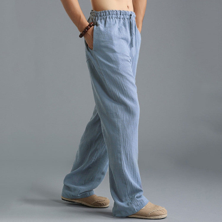 Shop Men's Breathable Linen Loose Casual Sports Pants