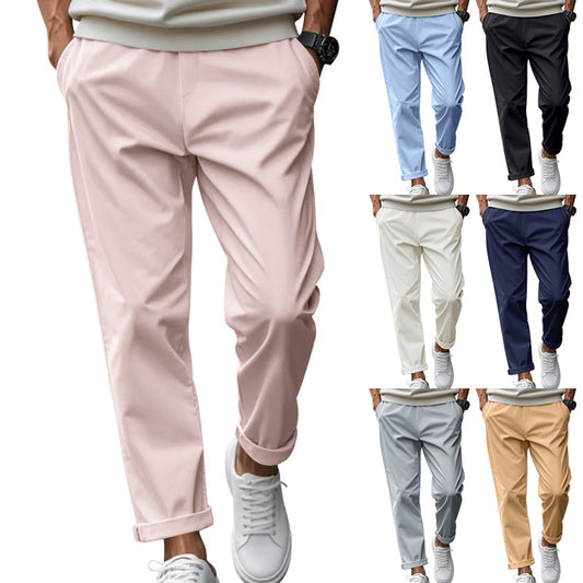 Shop Men's Trousers With Pockets Casual Loose Comfortable Quick-drying Waist-tied Pants