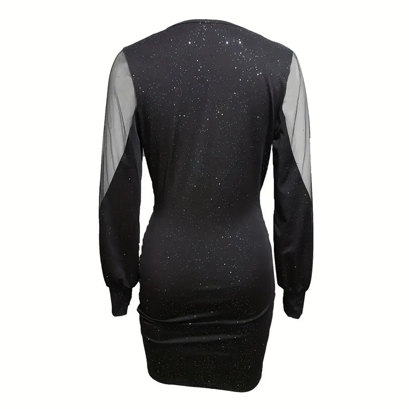 Mesh Long Sleeve BodyCon Dress