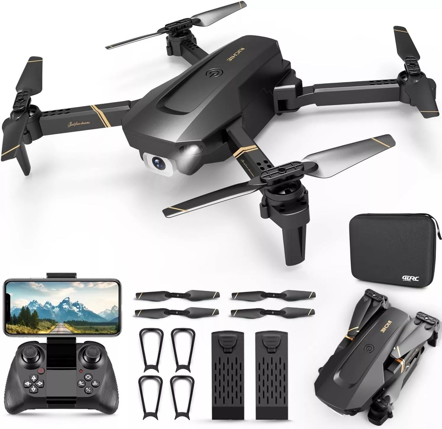 Shop 4DRC V4 Foldable  Drone With Camera 4K 1080P HD Drone ,3 Batteries,Drones For Adults Kids,Remote-Controlled🔥