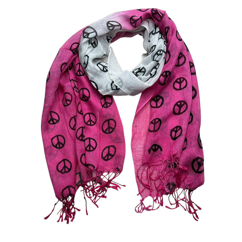 Shop 2pcs Hot Pink Semi Sheer Scarf , Delicate Drape For Office, Daily Wear Appropriate For Women Men