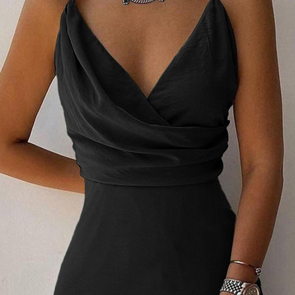 Shop V Neck Slim Suspender Dress