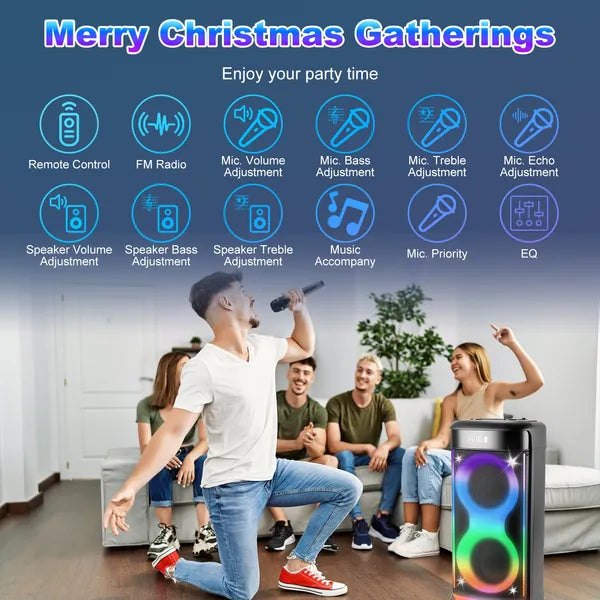 Shop Portable Wireless Party Speaker With LED Light Wireless Mic Remote Control