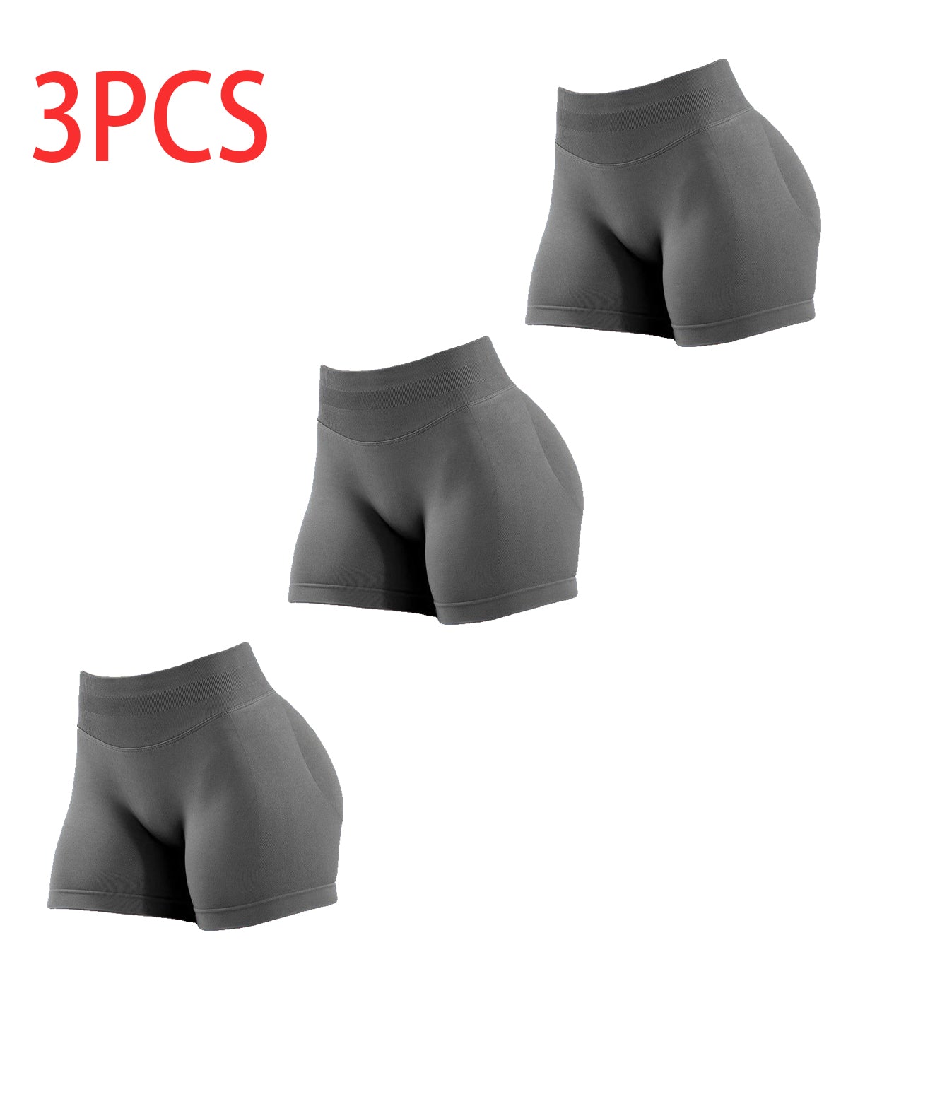 Shop 3PCSHigh-waisted Solid-color Training Shorts