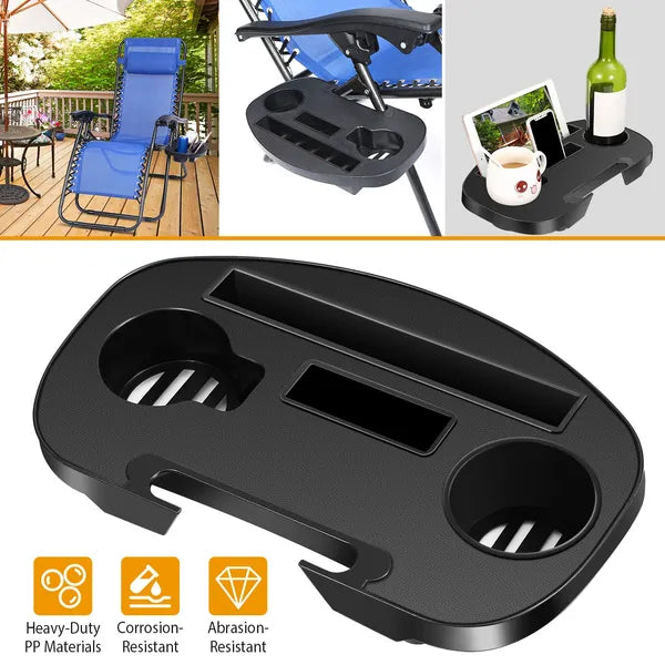 Shop Zero Gravity Chair Cup Holder Clip On Side Tray W/Beverage Can Mobile Devices Slots