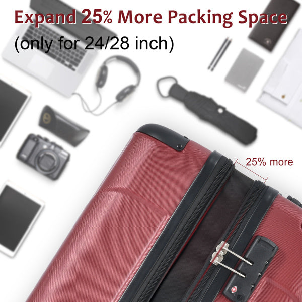 Shop Hard, Lightweight, And Durable ABS Suitcase With Dual Wheels, Expandable 28 Inch Checked In Luggage